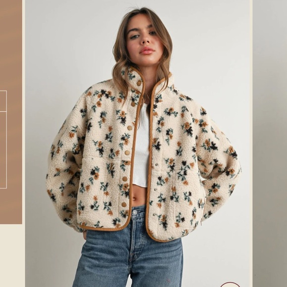 Buttermelon Jackets & Blazers - New Buttermelon Floral Fleece Jacket